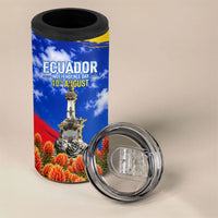 Ecuador Independence Day 4 in 1 Can Cooler Tumbler Patriotic Andean Condor Monument And Mountain