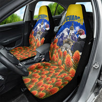 Ecuador Independence Day Car Seat Cover Patriotic Andean Condor Monument And Mountain