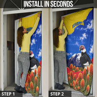 Ecuador Independence Day Door Cover Patriotic Andean Condor Monument And Mountain
