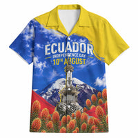 Ecuador Independence Day Hawaiian Shirt Patriotic Andean Condor Monument And Mountain