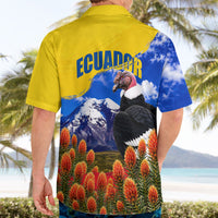 Ecuador Independence Day Hawaiian Shirt Patriotic Andean Condor Monument And Mountain