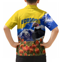 Ecuador Independence Day Hawaiian Shirt Patriotic Andean Condor Monument And Mountain