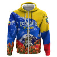 Ecuador Independence Day Hoodie Patriotic Andean Condor Monument And Mountain