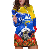 Ecuador Independence Day Hoodie Dress Patriotic Andean Condor Monument And Mountain