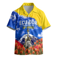 Ecuador Independence Day Kid Hawaiian Shirt Patriotic Andean Condor Monument And Mountain