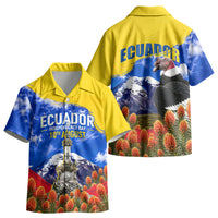 Ecuador Independence Day Kid Hawaiian Shirt Patriotic Andean Condor Monument And Mountain