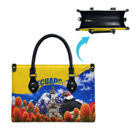Ecuador Independence Day Leather Bag Patriotic Andean Condor Monument And Mountain