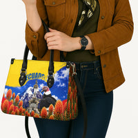 Ecuador Independence Day Leather Bag Patriotic Andean Condor Monument And Mountain