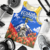 Ecuador Independence Day Men Tank Top Patriotic Andean Condor Monument And Mountain