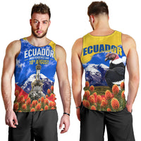 Ecuador Independence Day Men Tank Top Patriotic Andean Condor Monument And Mountain