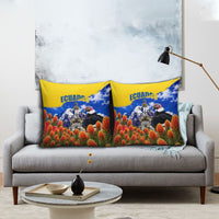 Ecuador Independence Day Pillow Cover Patriotic Andean Condor Monument And Mountain