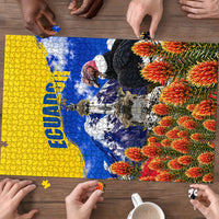 Ecuador Independence Day Puzzle Patriotic Andean Condor Monument And Mountain