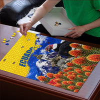 Ecuador Independence Day Puzzle Patriotic Andean Condor Monument And Mountain