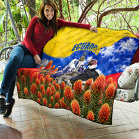 Ecuador Independence Day Quilt Patriotic Andean Condor Monument And Mountain
