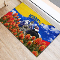 Ecuador Independence Day Rubber Doormat Patriotic Andean Condor Monument And Mountain