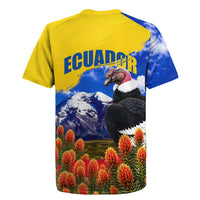 Ecuador Independence Day Rugby Jersey Patriotic Andean Condor Monument And Mountain