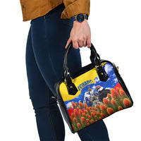 Ecuador Independence Day Shoulder Handbag Patriotic Andean Condor Monument And Mountain