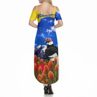 Ecuador Independence Day Summer Maxi Dress Patriotic Andean Condor Monument And Mountain