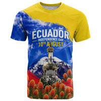 Ecuador Independence Day T Shirt Patriotic Andean Condor Monument And Mountain