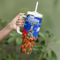 Ecuador Independence Day Tumbler With Handle Patriotic Andean Condor Monument And Mountain