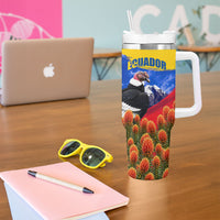 Ecuador Independence Day Tumbler With Handle Patriotic Andean Condor Monument And Mountain