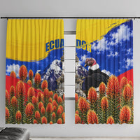 Ecuador Independence Day Window Curtain Patriotic Andean Condor Monument And Mountain
