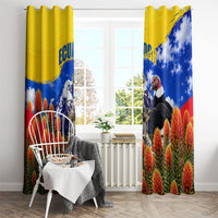 Ecuador Independence Day Window Curtain Patriotic Andean Condor Monument And Mountain