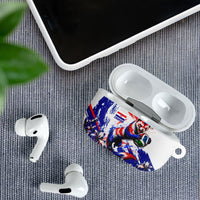 Personalized Croatia Marten Soccer AirPods Case Croatian Flag Abstract Brush Stroke