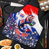 Personalized Croatia Marten Soccer Apron Croatian Flag Abstract Brush Stroke