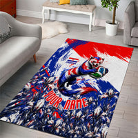 Personalized Croatia Marten Soccer Area Rug Croatian Flag Abstract Brush Stroke