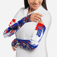 Personalized Croatia Marten Soccer Arm Sleeves Croatian Flag Abstract Brush Stroke