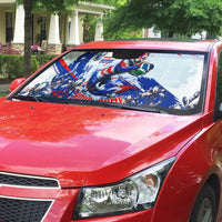 Personalized Croatia Marten Soccer Auto Sun Shade Croatian Flag Abstract Brush Stroke