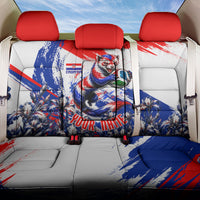 Personalized Croatia Marten Soccer Back Car Seat Cover Croatian Flag Abstract Brush Stroke