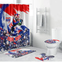 Personalized Croatia Marten Soccer Bathroom Set Croatian Flag Abstract Brush Stroke