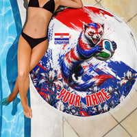 Personalized Croatia Marten Soccer Beach Blanket Croatian Flag Abstract Brush Stroke