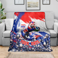 Personalized Croatia Marten Soccer Blanket Croatian Flag Abstract Brush Stroke