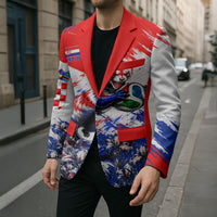 Personalized Croatia Marten Soccer Blazer Croatian Flag Abstract Brush Stroke