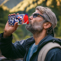 Personalized Croatia Marten Soccer 4 in 1 Can Cooler Tumbler Croatian Flag Abstract Brush Stroke