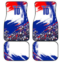Personalized Croatia Marten Soccer Car Mats Croatian Flag Abstract Brush Stroke