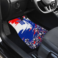 Personalized Croatia Marten Soccer Car Mats Croatian Flag Abstract Brush Stroke
