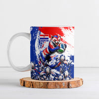 Personalized Croatia Marten Soccer Ceramic Mug Croatian Flag Abstract Brush Stroke