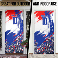 Personalized Croatia Marten Soccer Door Cover Croatian Flag Abstract Brush Stroke