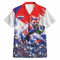 Personalized Croatia Marten Soccer Hawaiian Shirt Croatian Flag Abstract Brush Stroke