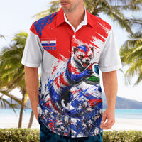 Personalized Croatia Marten Soccer Hawaiian Shirt Croatian Flag Abstract Brush Stroke