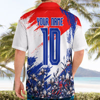 Personalized Croatia Marten Soccer Hawaiian Shirt Croatian Flag Abstract Brush Stroke