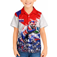 Personalized Croatia Marten Soccer Hawaiian Shirt Croatian Flag Abstract Brush Stroke