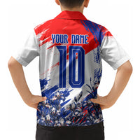 Personalized Croatia Marten Soccer Hawaiian Shirt Croatian Flag Abstract Brush Stroke