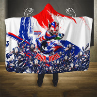 Personalized Croatia Marten Soccer Hooded Blanket Croatian Flag Abstract Brush Stroke