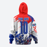 Personalized Croatia Marten Soccer Hoodie Croatian Flag Abstract Brush Stroke