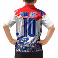 Personalized Croatia Marten Soccer Kid Hawaiian Shirt Croatian Flag Abstract Brush Stroke